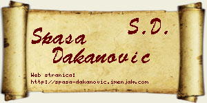 Spasa Dakanović vizit kartica